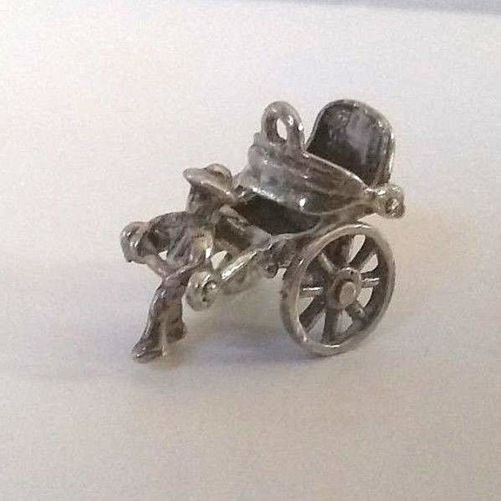 Rickshaw Sterling Silver Moving Charm 3D